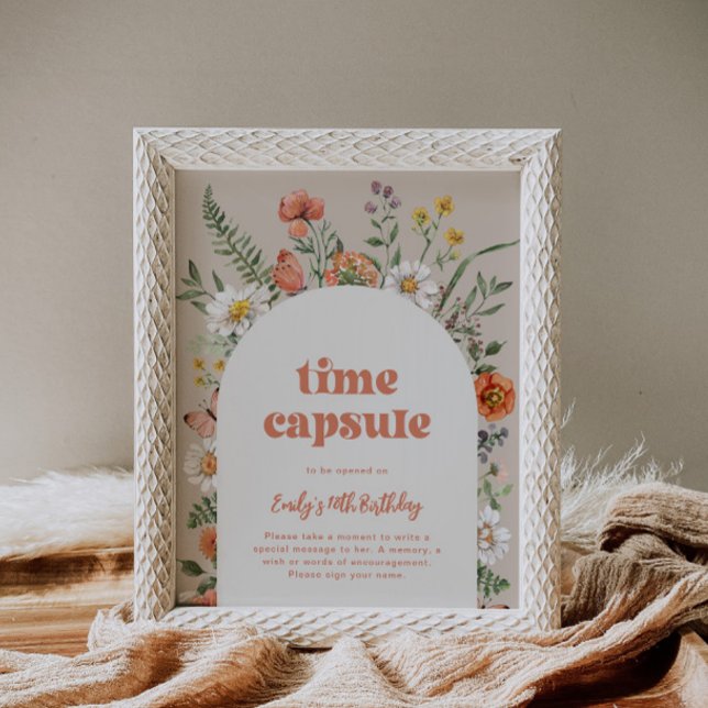 Signe fleur sauvage de l'heure d'anniversaire (Créateur téléchargé)