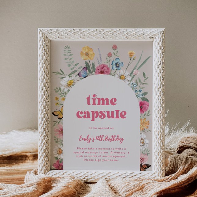 Signe fleur sauvage de l'heure d'anniversaire (Créateur téléchargé)