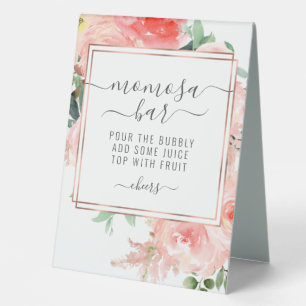 SIGNE Floral baby shower Momosa Bar Peach Coral