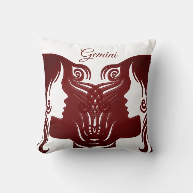 SIGNE Horoscope Gemini Zodiac Twins Coussin (Recto)