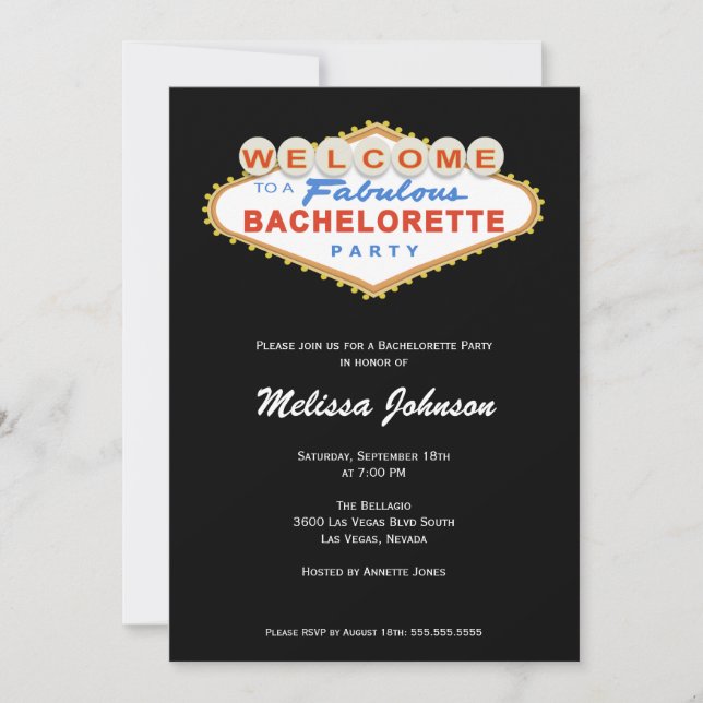 Signe Las Vegas Bachelorette Party Invitation (Devant)