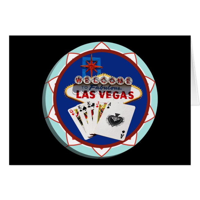 Signe Las Vegas & Cartes Poker Chip (Devant horizontal)