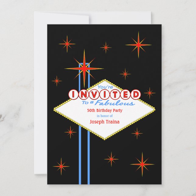 Signe Las Vegas Invitation à la fête d'anniversair (Devant)