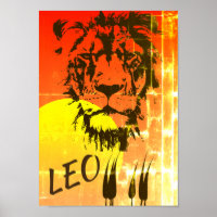 SIGNE LEO Zodiac ~ Poster du visage et du coucher