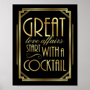 Signe Mariage Art Déco Gatsby Imprimer Citation CO