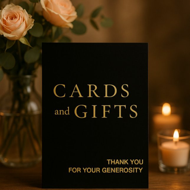 Signe Mariage simple Black & Gold Cartes & Cadeaux (Créateur téléchargé)