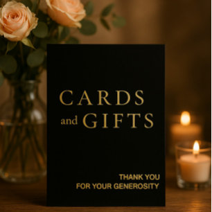 Signe Mariage simple Black & Gold Cartes & Cadeaux