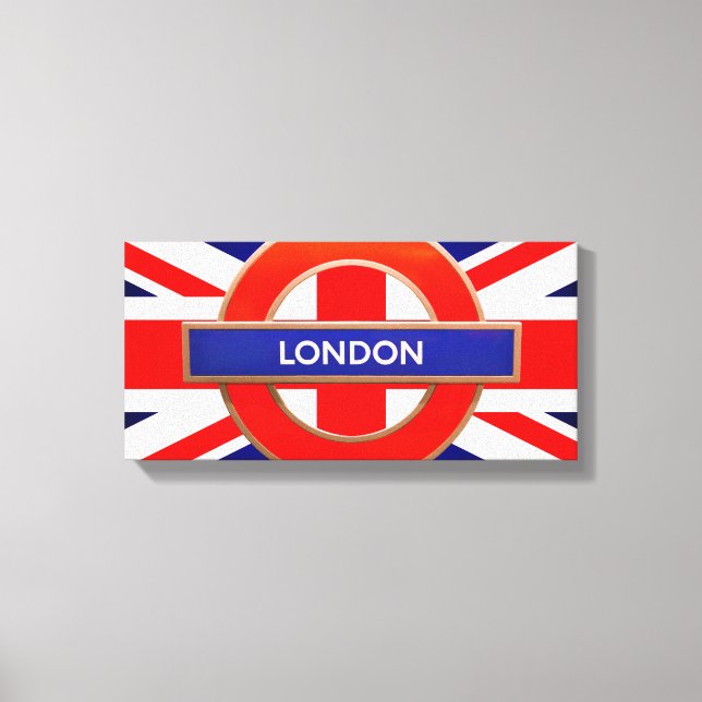 SIGNE MÉTRO DE Londres toile rouge étirée (Recto)