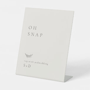 Signe minimaliste du hashtag ivoire Oh Snap Mariag