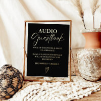 Signe minimaliste moderne du livre d'or Black Audi