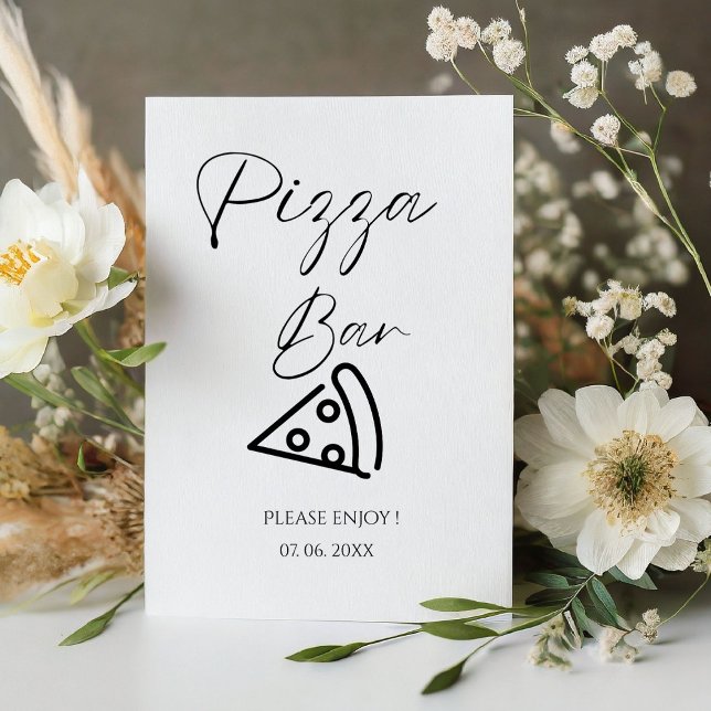 Signe minimaliste Pizza Bar Pizza Dîner de répétit (Créateur téléchargé)