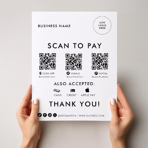 Signe moderne simple formel élégant QR Scan to Pay