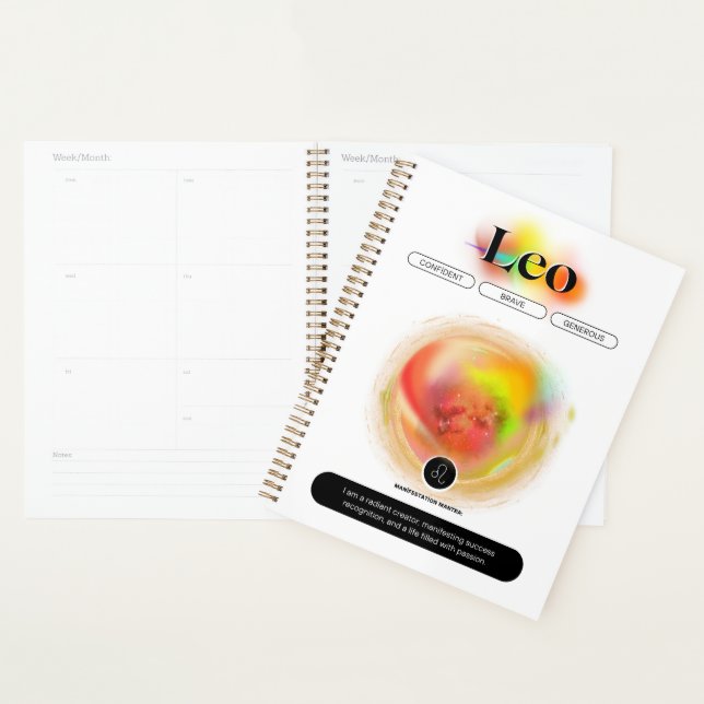 Signe moderne Zodiac Leo Citation | Élément incend (Devant avec enveloppe)