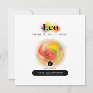 Signe moderne Zodiac Leo Citation Élément incend