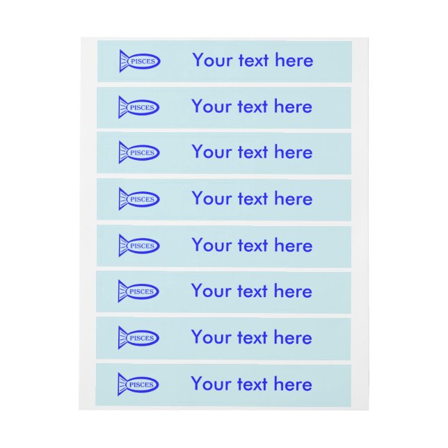 SIGNE PISCES Étoile Poisson Étiquettes personnalis (Feuille)