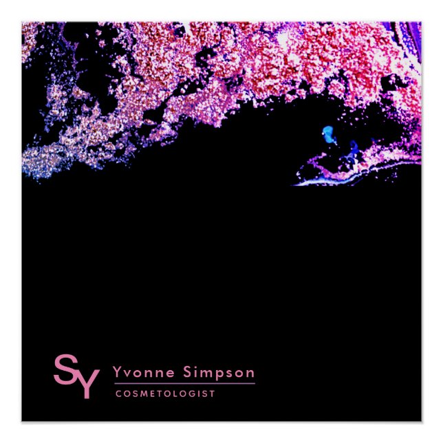 SIGNE POSTER Personnalisé Rose violet noir moderne (Devant)