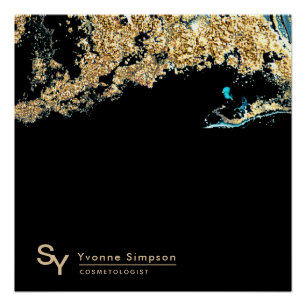 SIGNE POSTER Personnalisé Turquoise Gold Black Mod
