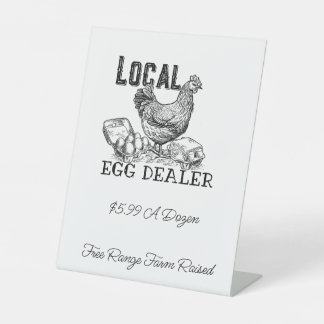 SIGNE POUSSIÈRE DU VENDEUR OEufs de poulet local