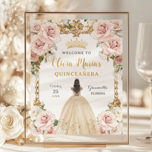 Signe Quinceañera de Champagne Florale Rose Budget