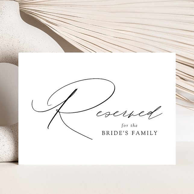 Signe Réservé Mariage de script noir moderne éléga (Créateur téléchargé)