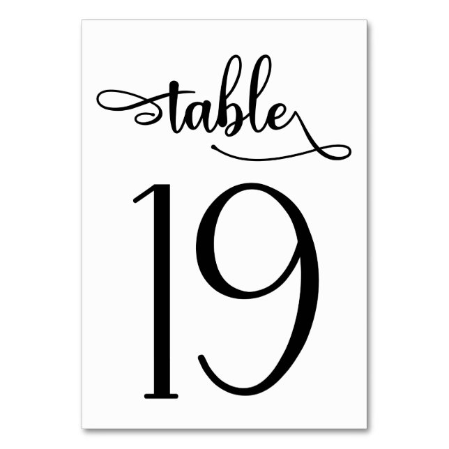 Signe simple | Numéro de table 3,5 x 5 | Tableau 1 (Dos)