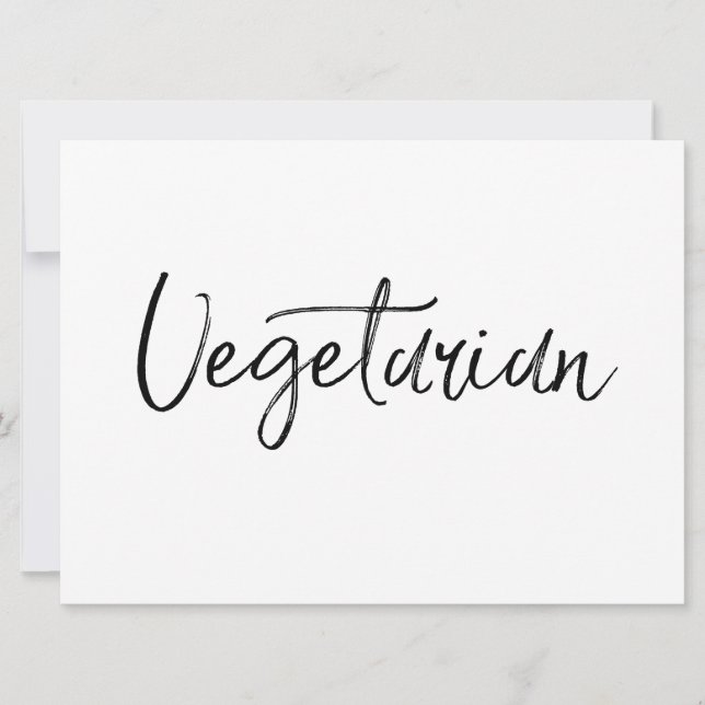 SIGNE "Végétarien" | Style Lettré à la main (Devant)