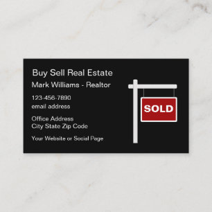 Signe vendu Cartes de visite immobiliers