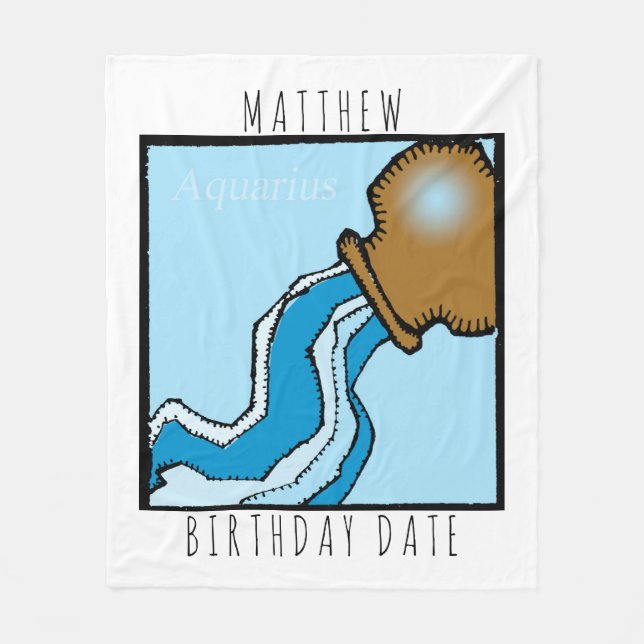 SIGNE Zodiaque Aquarius Couverture d'anniversaire  (Devant)