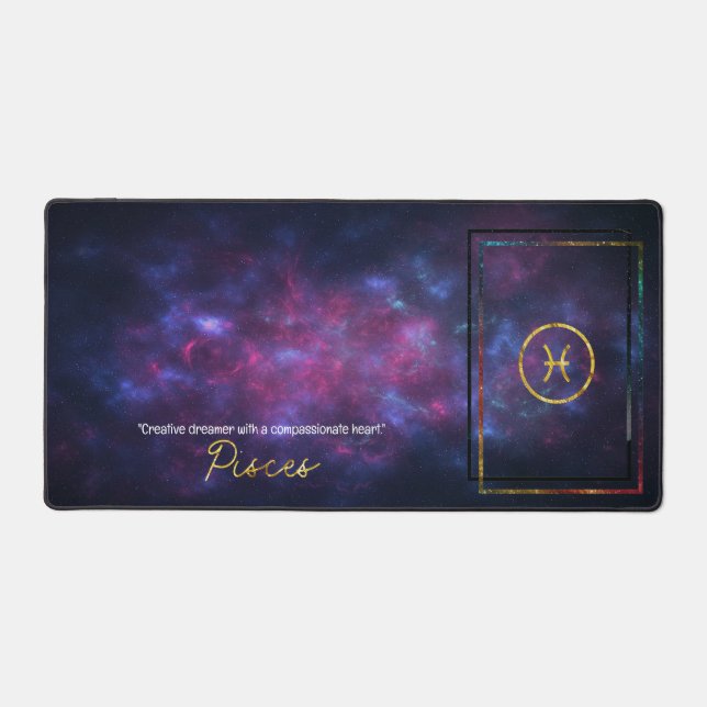 SIGNE Zodiaque Poissons Nebula Galaxy Pad de souri (Recto)