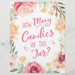 SIGNER Combien de bonbons dans le Jeu Baby shower