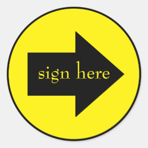 signer ici des autocollants par dalDesignNZ