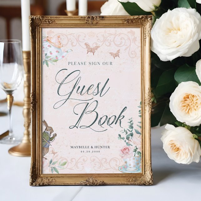 Signer notre livre d'or | Alice Au Pays Des Mervei (Sign Our Guestbook | Alice In Wonderland Decoupage)