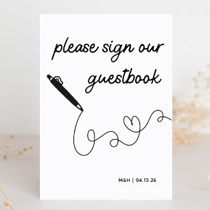 Signer notre livre d'or Moderne minimaliste Mariag