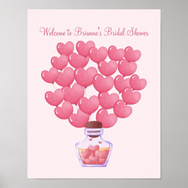Signer une affiche de ballons, mariée, bébé, livre (Devant)