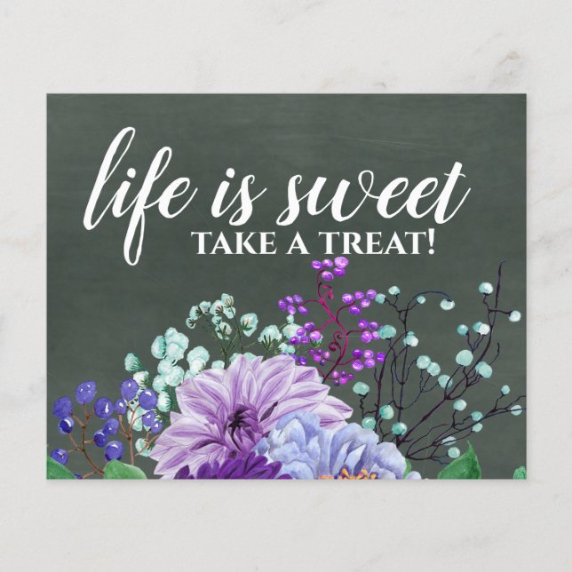 Signes de mariage personnalisés Chalkboard Purple  (Devant)