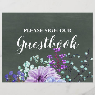 Signes de mariage personnalisés Chalkboard Purple