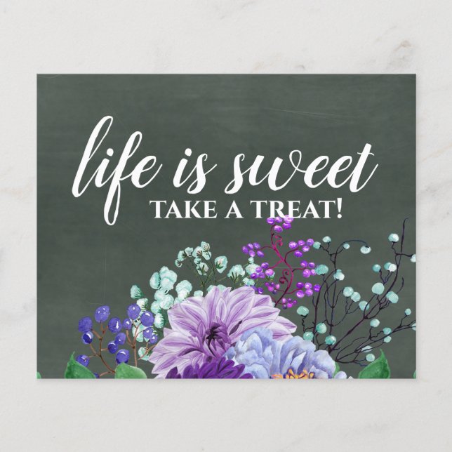 Signes de mariage personnalisés Chalkboard Purple  (Devant)