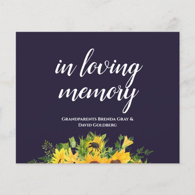 Signes de mariage personnalisés Marine Bleu Jaune  (Devant)