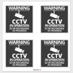 Signes de surveillance vidéo, Sticker d'avertissem