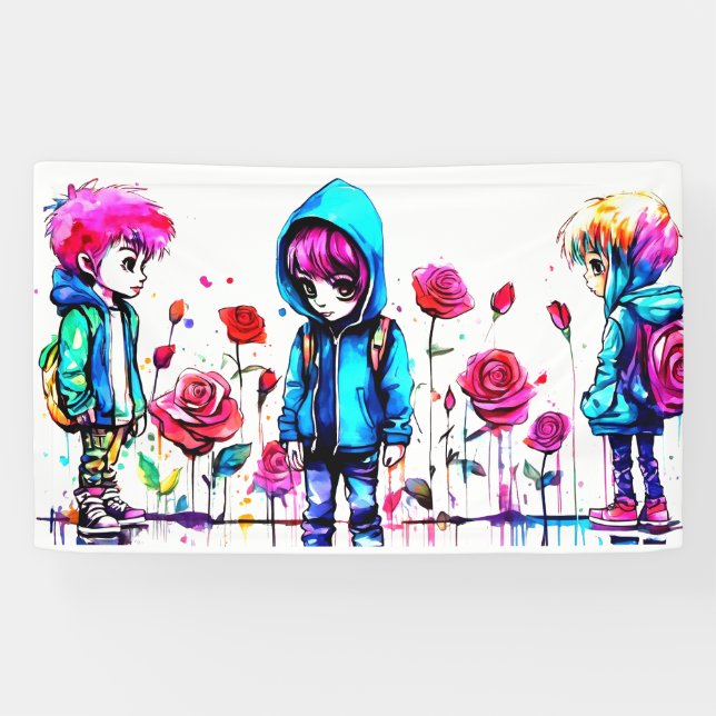 Signes et bannières de la Fête d'Art Colorée (Horizontal)