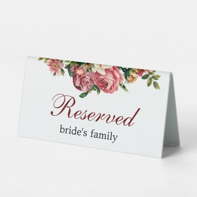 Signes tabletop Mariage de Roses Blush simples rés (Recto)