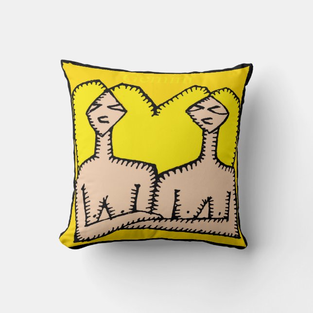 Signes Zodiac Gemini carré d'anniversaire Coussin (Recto)