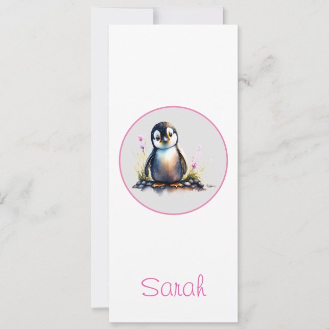 Signet de pingouin pour bébé personnalisé (Devant)