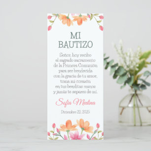 Signet en espagnol avec de mignonnes fleurs d'aqua