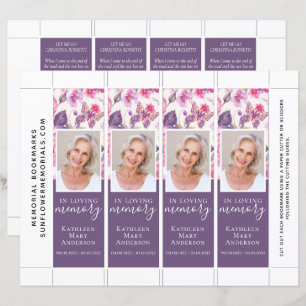 Signet funéraire floral violet Modèle