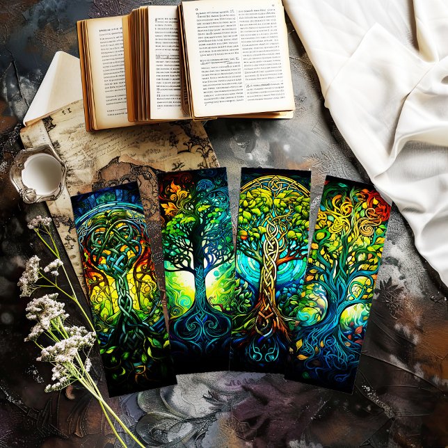 Signets irlandais, Celtic Tree of Life Signets s2 (collection of 4 tree of life bookmarks you cut out - great gift for the avid reader)
