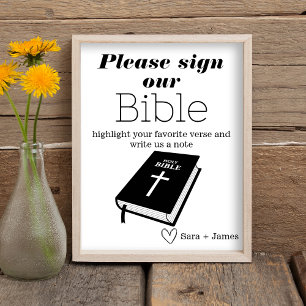 Signez notre livre d'or de mariage Biblique simple