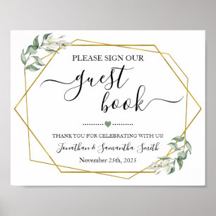 Signez notre livre d'or shower de mariage verdure
