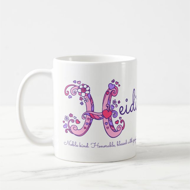 signification du nom Heidi mug à monogramme cœur f (Gauche)