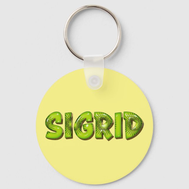 Sigrid Name Kiwi Design Porte-clés (Recto)